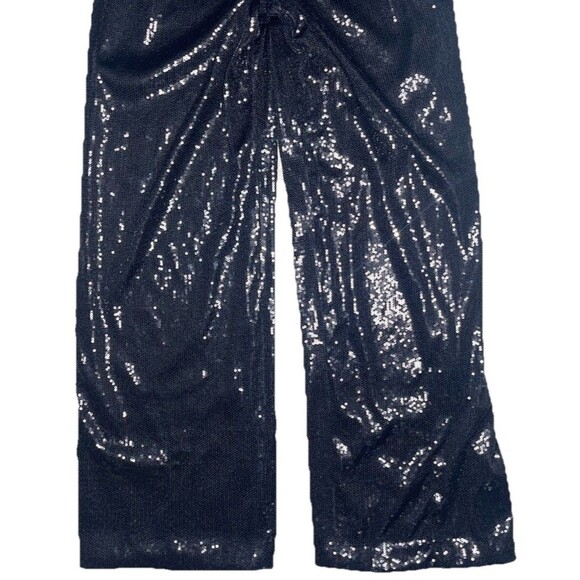 Ripley Rader Black Sequin Jumpsuit Women’s XS Faux Wrap Elegant - Picture 6 of 10